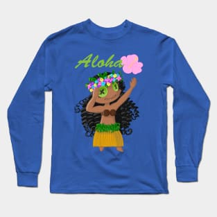 Hawaii Hula Girl Long Sleeve T-Shirt